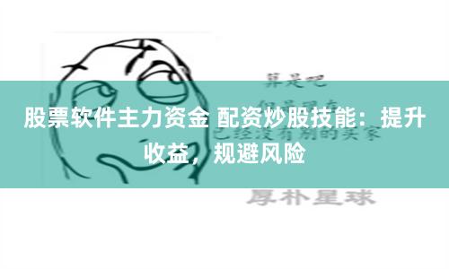 股票软件主力资金 配资炒股技能：提升收益，规避风险