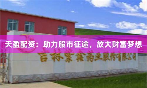 天盈配资：助力股市征途，放大财富梦想